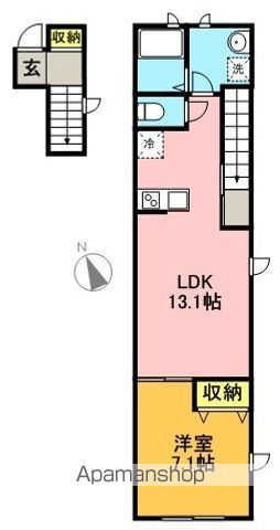 ＶＩＬＬＡ　ＮＩＳＨＩＥＩＦＵＫＵ　（ヴィラニシエイフク） 201号室 間取り