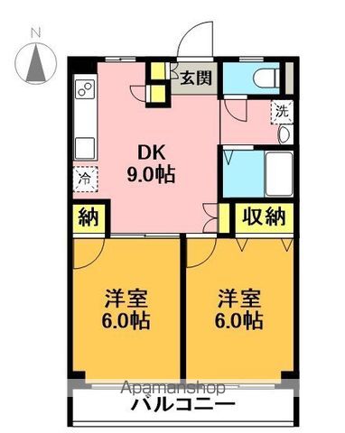第３パークサイド羽根木 204号室 間取り
