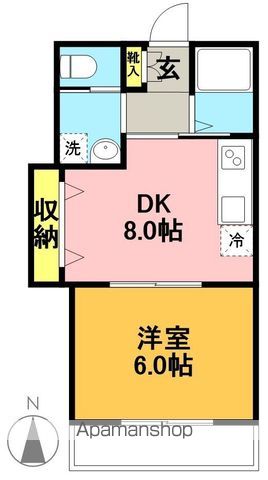 サンハイム羽根木 1-2号室 間取り
