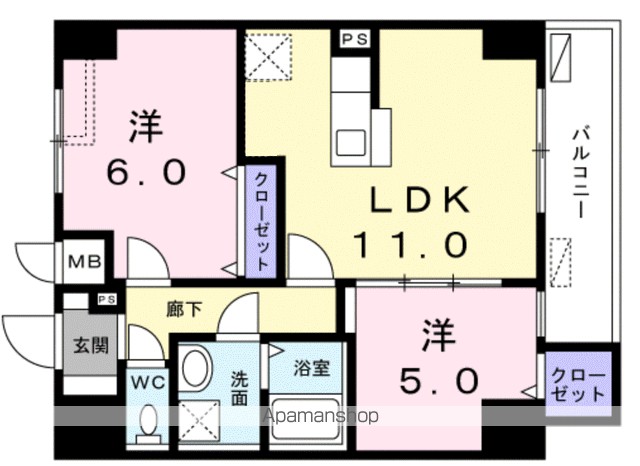 レジデンス桜樺 503号室 間取り