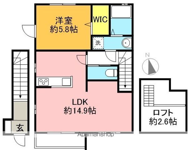 イクロス高井戸 201号室 間取り