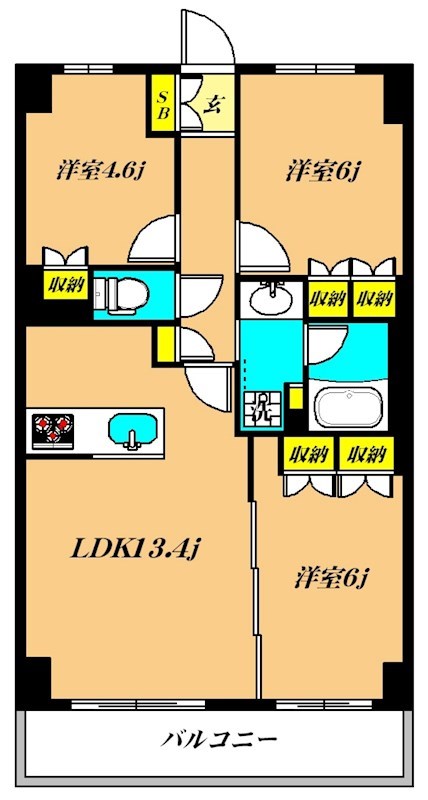 フレンシア洗足池   404号室 間取り