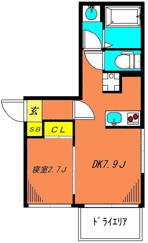 ロータス都立大学 001号室 間取り