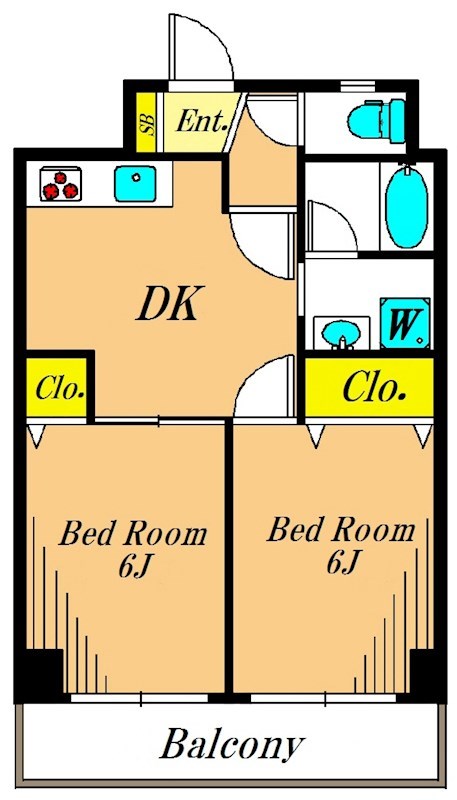 パレスフロラシオン 602号室 間取り