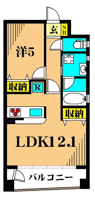 リバーサイドマンションB棟 205号室 間取り