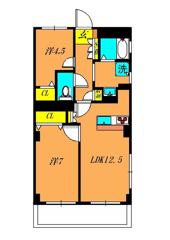 山王サクラマンション 301号室 間取り