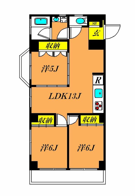 山王サクラマンション 503号室 間取り