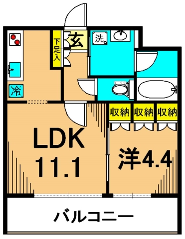 フレンシア南品川 102号室 間取り
