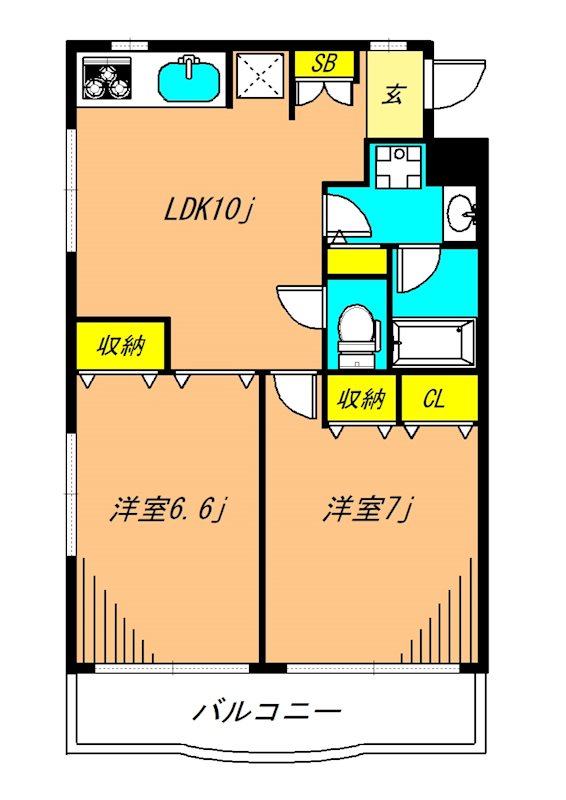 マインシュロス 303号室 間取り