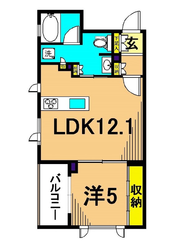 オアージュ大井 104号室 間取り