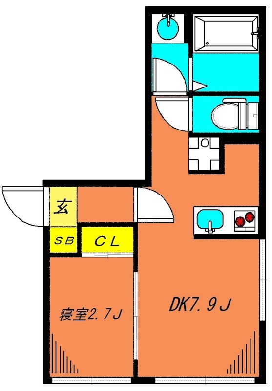 ロータス都立大学 101号室 間取り