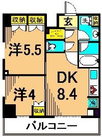 レジディア南品川Ⅱ  803号室 間取り