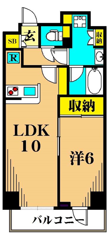 Log品川サンズ 1401号室 間取り