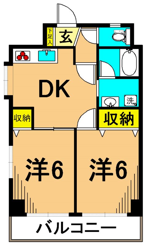 パレスフロラシオン  106号室 間取り
