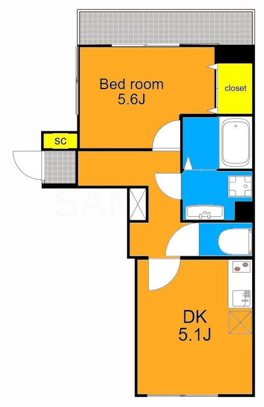 Assortbox 301号室 間取り