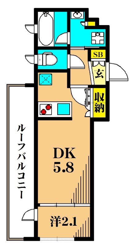 アジールコート東大井 507号室 間取り