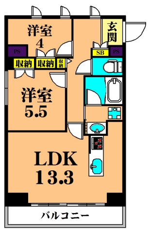 フレンシア大森山王 405号室 間取り