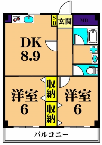 チェリーブラッサム  202号室 間取り
