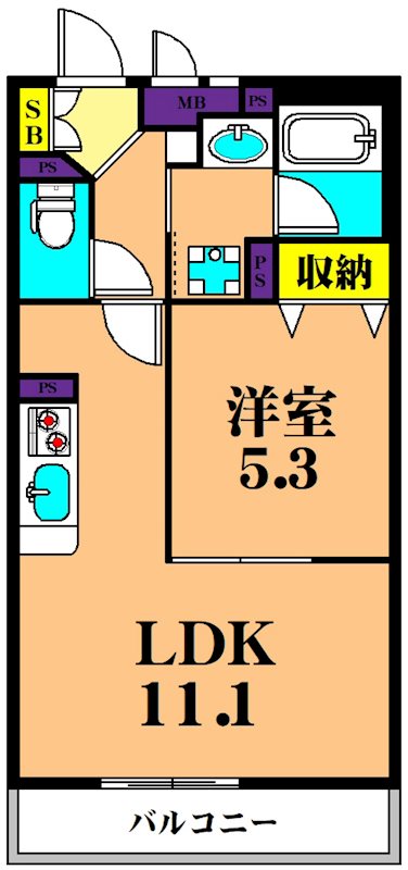 キャナルステージ 102号室 間取り