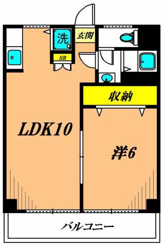 晴美ビル 4B号室 間取り