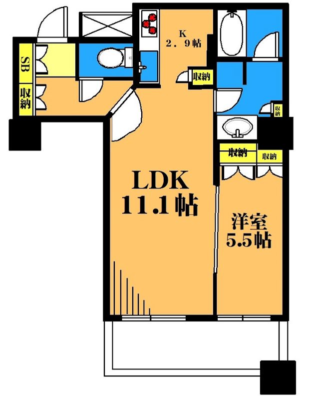 Brillia大井町ラヴィアンタワー   1808号室 間取り