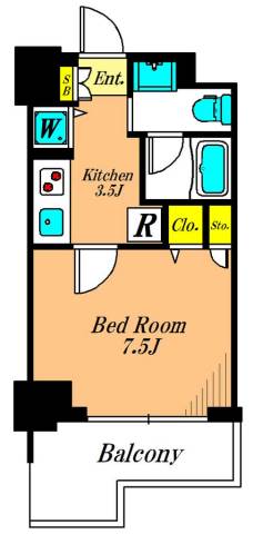 プライマル大井仙台坂 307号室 間取り