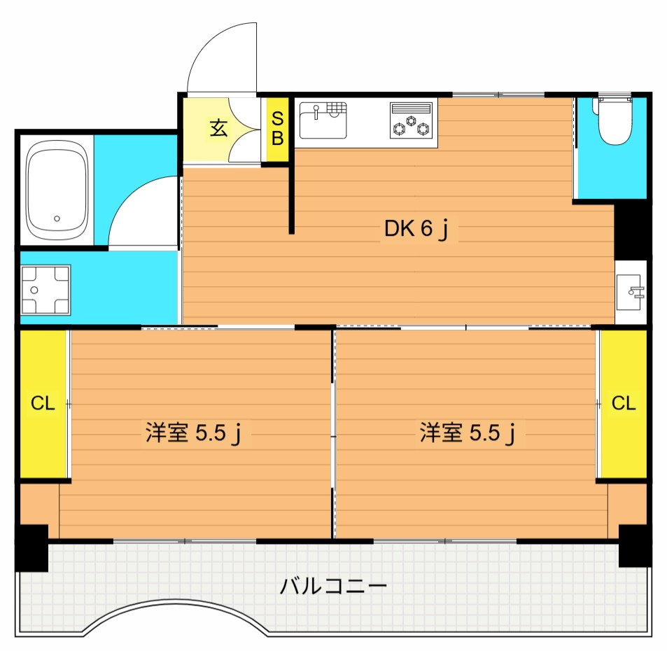 湯本ハイツ 402号室 間取り