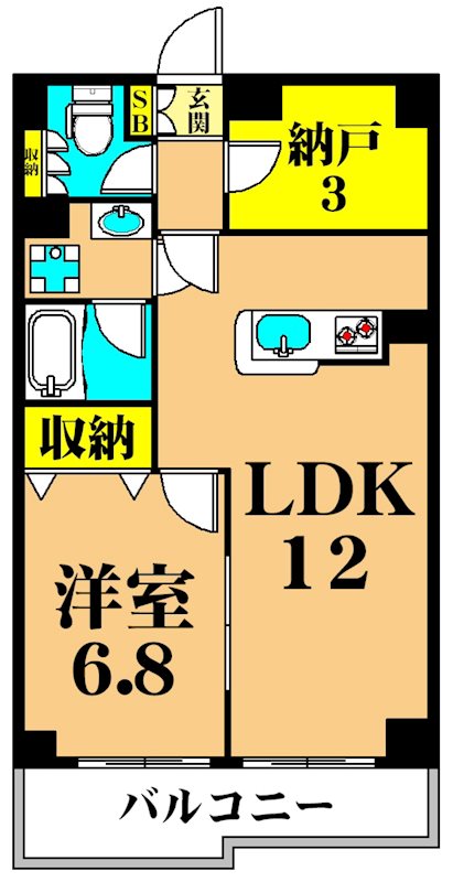アミーゴ南馬込 102号室 間取り