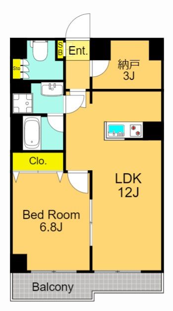 アミーゴ南馬込 102号室 間取り