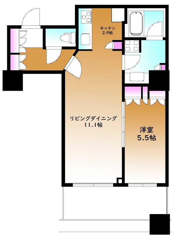 Ｂｒｉｌｌｉａ大井町ラヴィアンタワー 1608号室 間取り