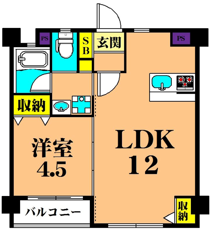 湯建ビル 203号室 間取り