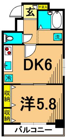 クレセール大井町 501号室 間取り