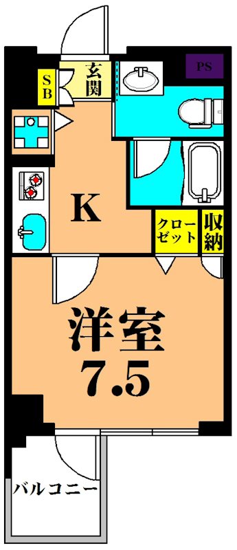 プライマル大井仙台坂  805号室 間取り