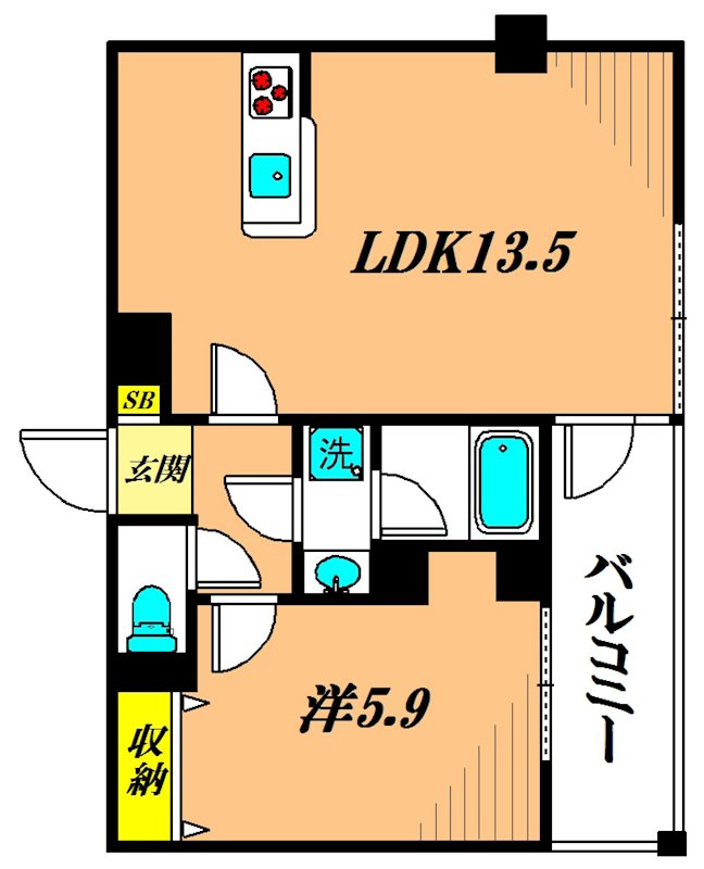 アミーゴ南馬込 208号室 間取り