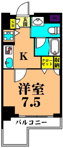 プライマル大井仙台坂  807号室 間取り