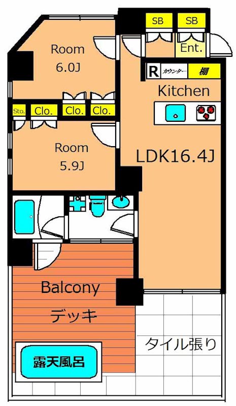 RESORT NISHI MAGOME 201号室 間取り