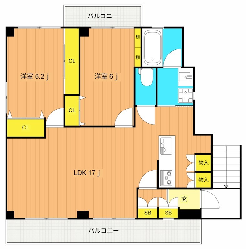 中里邸 3階号室 間取り