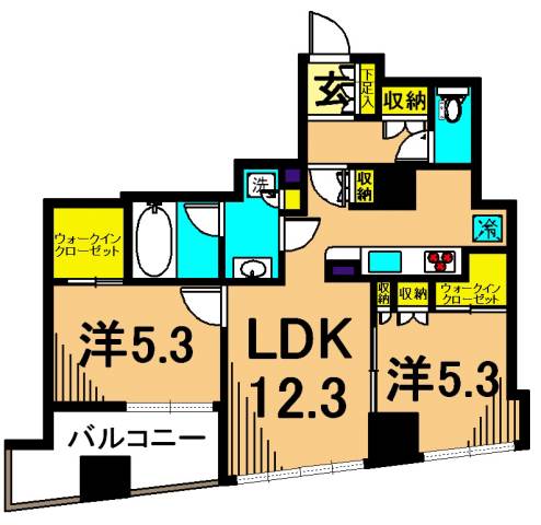 カスタリアタワー品川シーサイド 2201号室 間取り