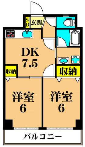 パレスフロラシオン 602号室 間取り