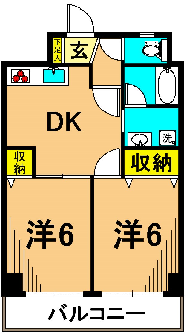 パレスフロラシオン 602号室 間取り