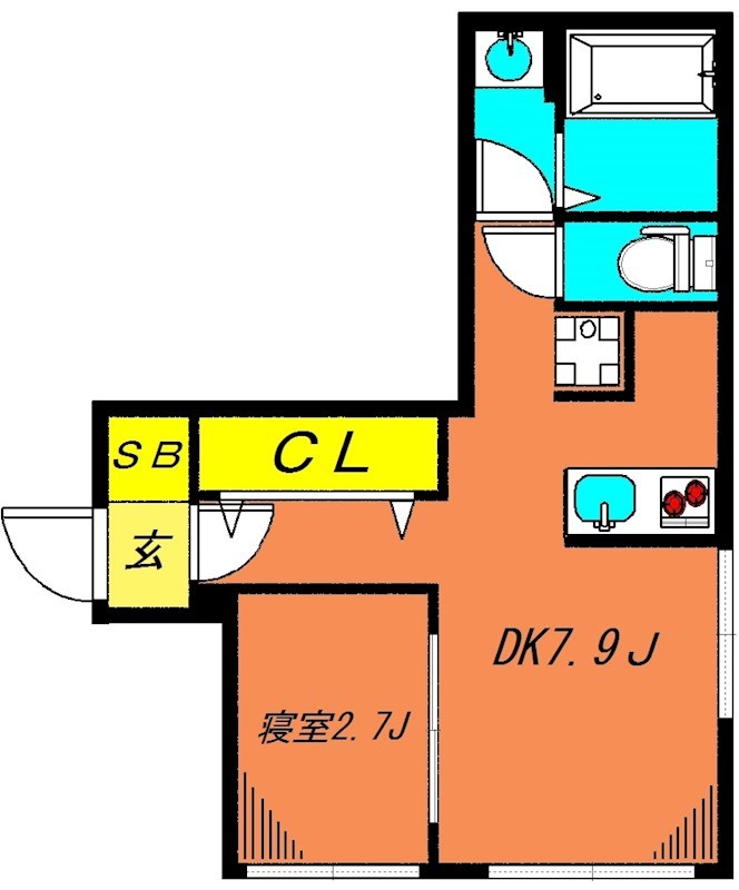 ロータス都立大学 201号室 間取り