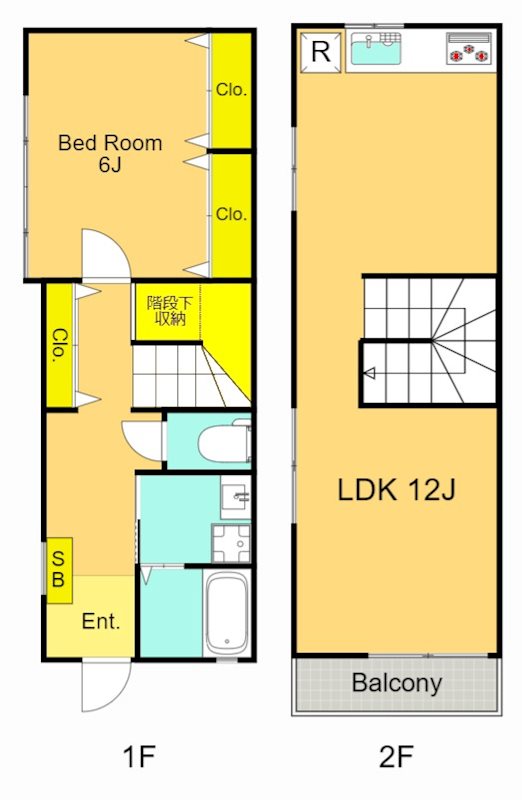 テラスハウスヴィラリーフ A号室 間取り