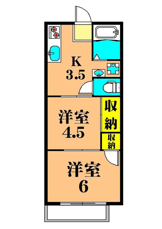 NKサンパレス 202号室 間取り