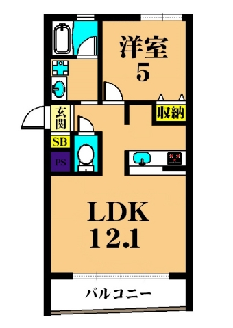 リバーサイドマンションB棟 203号室 間取り