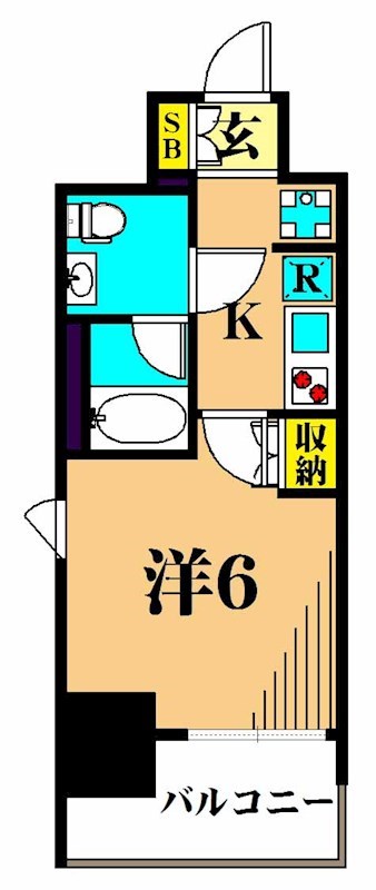 カスタリア大井町 1401号室 間取り