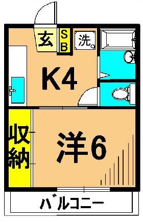 みなともハイツ南品川 303号室 間取り
