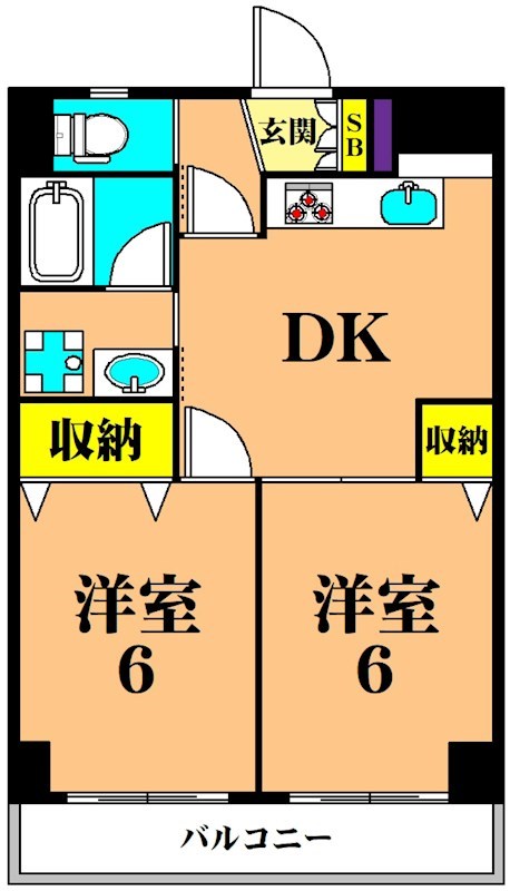 パレスフロラシオン  105号室 間取り