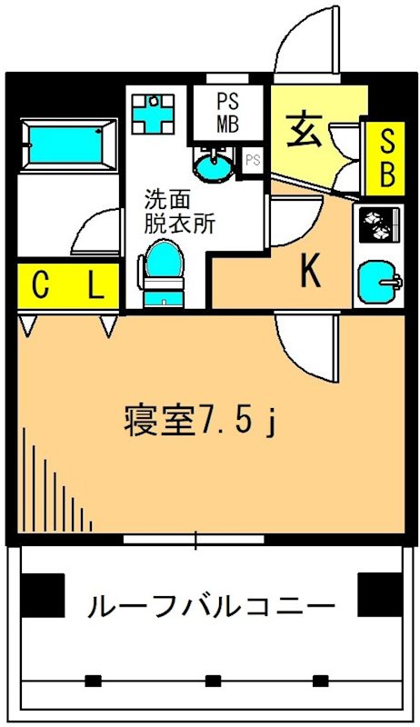 デュエル旗の台 503号室 間取り