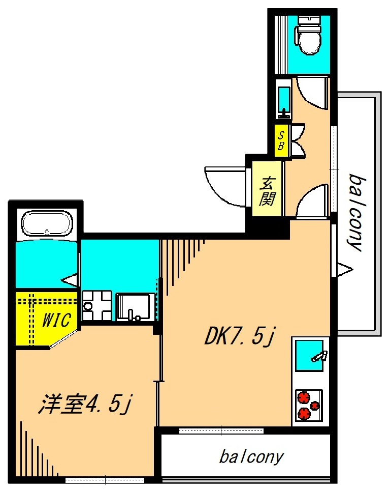 オルセット武蔵小山 301号室 間取り
