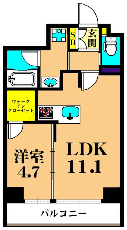 フレンシア大森山王 404号室 間取り